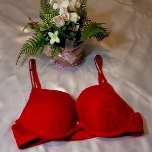 1926  AEROPOSTALE Elegant Red Lace Bra sIZE 36 C NWT